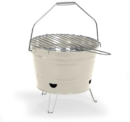 Livoo DOC327C – Barbacoa de carbón portátil – Ø27 cm de cocina, altura 24 cm, acero galvanizado