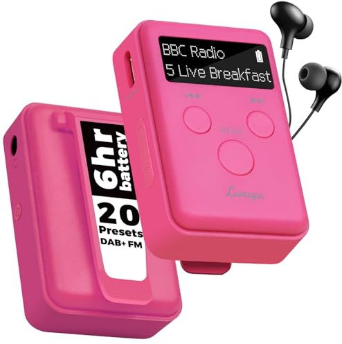 LEMEGA Mini Go Tragbares DAB+ Taschenradio, Wiederaufladbar,Sportclip