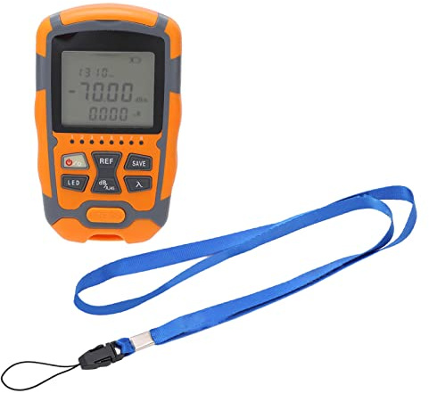Optical Power Meter Portable -70 to +10 dBm, 850-1650nm | ABS handheld tester, LED display, 40-hour auto-off use, fiber cable maintenance, calibration function
