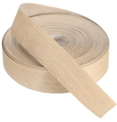 PATIKIL Borde de roble blanco, cinta de chapa de madera de 7,5 cm x 60 m, borde de madera contrachapada flexible prepegado con adhesivo termofusible para restauración de muebles