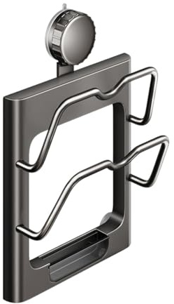 DimyFew Pot Lid Organizer Rack Pot Pan Organizer Easy to Install Tissue Wall Mounted Bakeware Sauce Pan Holder