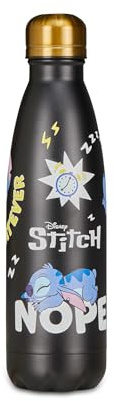 Seven Gourde Lilo & Stitch Thermique, Noire, Maintien de la température jusqu'à 24 h, Bouteille d'école et de Loisirs, Fille et Fille, Noir, Moderne