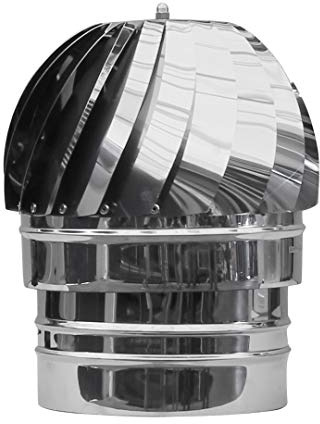 Cappello Eolico Girevole in Acciaio Inox AISI 304 BA SP. 5/10 - per Camini – Versione Maschio (Ø250 mm)