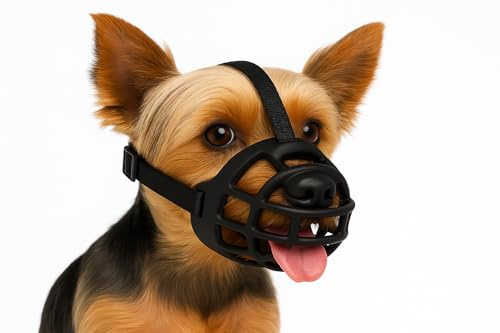Museruola per cani – museruola cani taglia XS – regolabile, in silicone morbido e confortevole – per addestramento, passeggiate e visite veterinarie – Flamingo Museruola Benzo XS