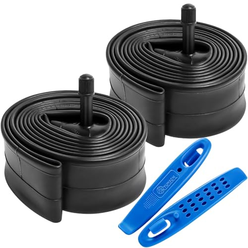 YunSCM 2PCS 47/57-507 24 Zoll Schlauch 24x1.75 24x1.90 24x1.95 24x2.0 24x2.10 24x2.125 AV32mm Valve Schrader-Ventil, kompatibel 24 Zoll Fahrradschlauch/E-Fahrrad Schlauch 24x1.75/2.125
