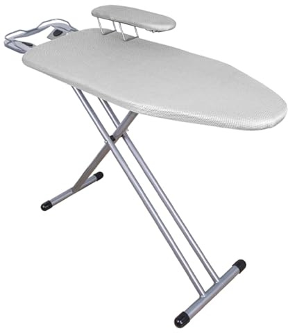 Tabla de Planchar Plegable Multifuncional, Estructura Metálica, Ironing Board Sobremesa con Soporte para Plancha y Perchero para Mangas(Gray)