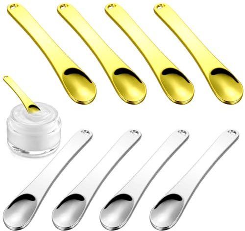 Healvian 8stücke Spatel aus Metall Make-up-löffel für Hautpflege Kosmetikspatel zum Anrühren von Masken und Auftragen von Flüssigem Make-up Concealer Etc