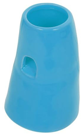Outanaya Ceramic Pet Waterer Stand for Small Animals 4.5cm Opening, 12.5cm Height, Blue Upgrade Version, Compatible with Hamster and Hedgehog Water Bottles, Pet Drinking Supplies for Home