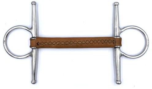 Equine Smile ES0209 JW Leder Knebeltrense Stangengebiss 45mm/13mm, 13.5 cm | Equine Smile Schenkeltrense Naturleder Ledergebiss Gebiss Pferd Pony Maulschonend Reitsport Snaffle Flexible Stange Trense