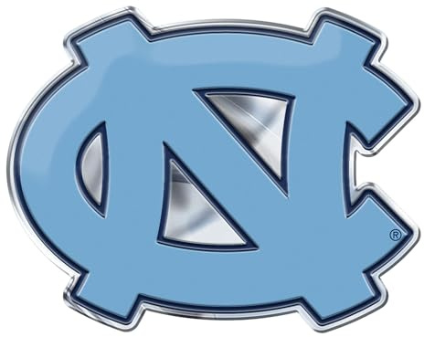 FANMATS 60546 North Carolina Tar Heels Heavy Duty Aluminum Embossed Color Emblem, Auto Emblem Decal