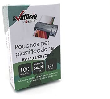 Alevar Laminierhüllen, Format Visitenkarten 64 x 98 mm, Dicke 250 Mikron (2 x 125 Mikron), Packung mit 100 Stück