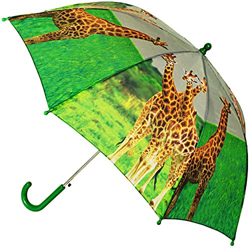 alles-meine.de GmbH Regenschirm - AUTOMATIK - Giraffe - Zootier - Ø 87 cm/großer Kinderschirm - groß Stockschirm mit Griff - Regenschirme - Schirm Kinderregenschirm/Autom..