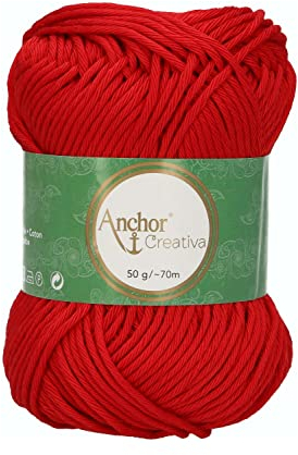 Anchor 4620008-01333 Häkelgarne, 100% Baumwolle, 1333, Stärke 8, 70m, 53 Gramm