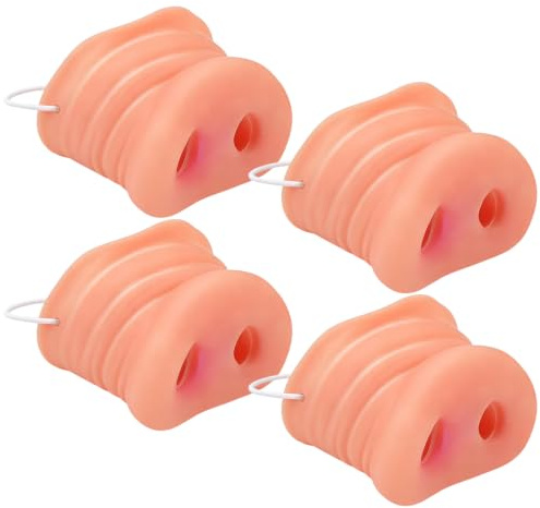 iPobie 4 Stücke Schweinenase Schwein Schnauze Spielzeug mit Gummiband für Halloween Party
