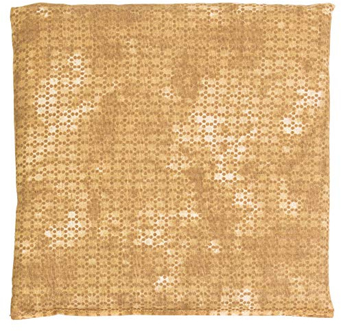 Cherry Stone Cushion 24 x 24 cm Batik Gold Heat Cushion and Cold Compress Cherry Stone Bag for Microwave, Oven, Freezer Compartment