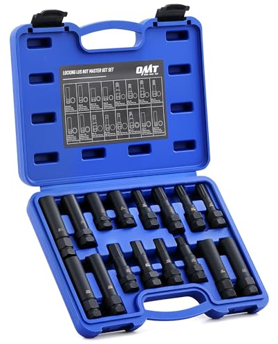 Orion Motor Tech 16pc Locking Lug Nut Master Key Set, SAE & Metric Wheel Lock Removal Kit for Removing Locking Spline Star Hex and Fluted Hex Lug Nuts, Lug Nut Remover Set for Mechanics and More