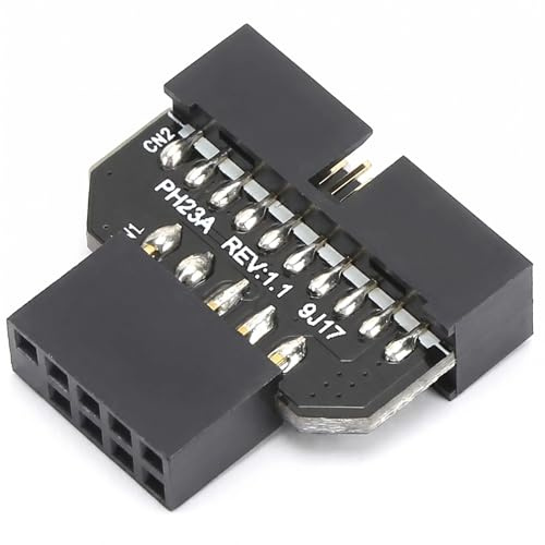 Topiky Adaptador, Placa Base PH23A Convertidor de Adaptador de Conector enchufable USB 2.0 de 9 Pines a USB 3.0 19P(PH23A)
