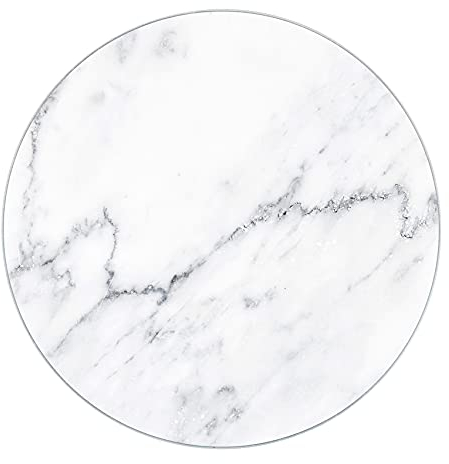 WENKO Topfuntersetzer Marmor rund, Untersetzer für heiße Töpfe und Pfannen, Hitzeschutz für Tisch & Arbeitsfläche, gehärtetes Glas, stabil mit 4 Anti-Rutsch Füßen, mit Aufhängung, Ø 20 cm