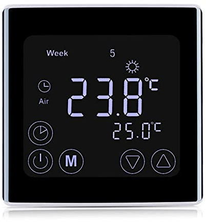 SM-PC®, Raumthermostat Thermostat programmierbar LED Touchscreen Digital WiFi WLAN schwarz #870