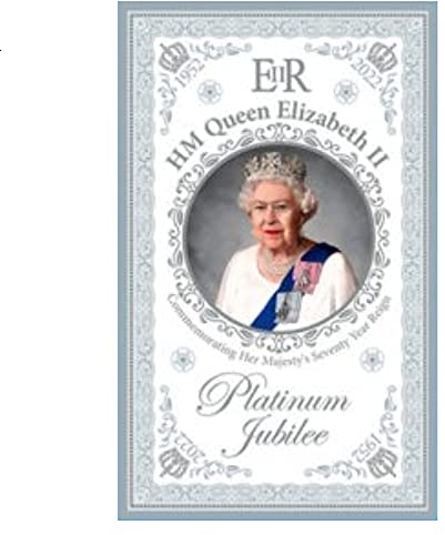 Elgate LILAJ Geschirrtuch, Motiv: Königin Elizabeth Souvenirs, Grau, 48 x 80 cm