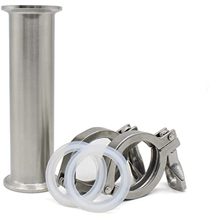 lin 1. Od25mm 2 od51mm Sanitärspool-Röhrchenhülse 50. 5mm Flansch-Silikondichtung TRI-Klemmrohrarmaturen Länge 4 / 6 / 8 / 12 / 18 Going (Color : 3, Size : Tube 457mm)