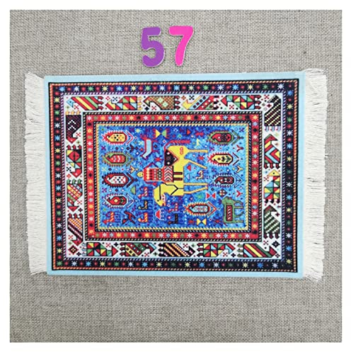 Egurs Mauspad Teppich Muster Perser Stil Orientteppich Mini Teppich Untersetzer mit Quaste Computer Zubehör Bunte Glasuntersetzer Glascoaster 57#