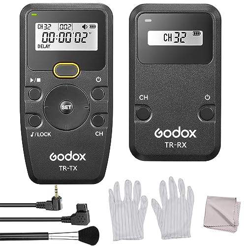 Godox TR Series 2.4G Wireless Timer Remote Control Camera Shutter Remote (trasmettitore e ricevitore) con sostituzione del cavo dell'otturatore TR-N1 per Nikon