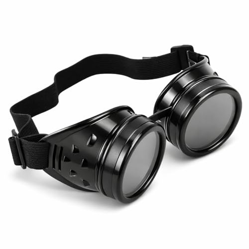 SPYMINNPOO Steampunk-Brille, ABS, Vintage-Stil, Steampunk-Brille, Doppellagige Sonnenbrille für Party-Requisiten, Dekor, Fahrrad, Motorradfahren
