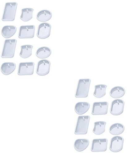 EXCEART 24piezas Moldes De Silicona Para Resina Epóxica Molde Para Llaveros y Adornos Fácil Desmoldeo y Uso Para Manualidades y Decoraciones