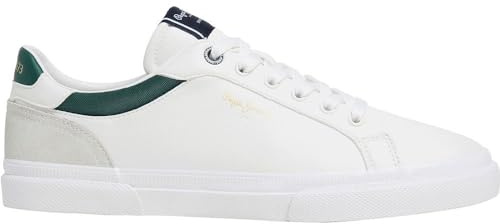 Pepe Jeans London Kenton Court M Herrar Regular Fit Läder Sneakers, Blå tvätt