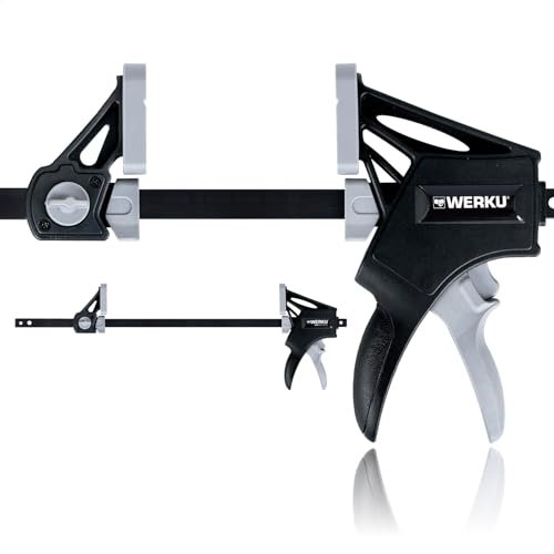 Werku WK601920, Mordaza Liberación Rápida, Calidad Profesional, Potencia Presión 150 KG (daN), Largo 450 mm, ABS Composite y Acero Carbono Forjado