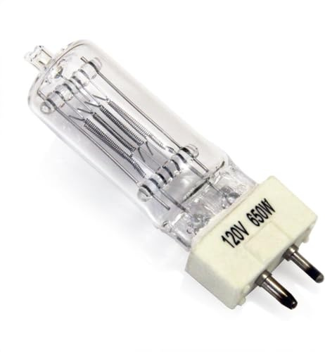 Tawelun FRK T7 120V 650W Bi-Pin Based Stage GY9.5 FRK 650W Halogen Lamp Bulb,T-7 Stage Studio Lamp,Clear，FRK 120V 650W Halogen lamp is Specially Designed for Professional use in Stage, Theater, Film