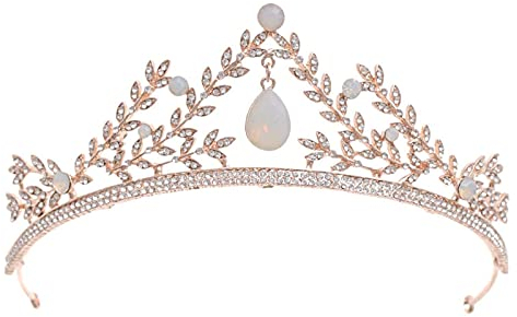 LXYDPZ Haarschmuck für Damen, modisch, luxuriös, Kristall, Brautkrone, Tiaras, hellgoldenes Diadem, Diademe für Damen, Braut, Hochzeit, H (Gold, S) (J, klein)