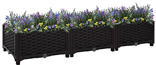 LAPOOH Lit surélevé 120x40x23 cm Polypropylène,Bordure Pierre,Kit Gabion,Gabion Jardiniere