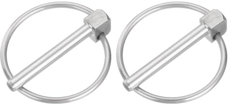 QUARKZMAN Perni Scatto Rotondi Acciaio Inossidabile, 2pz 1/4 x 1-3/4 per Barche, Kayak, Canoa, Rimorchio, Carrello, Camion, Tosaerba, Argento