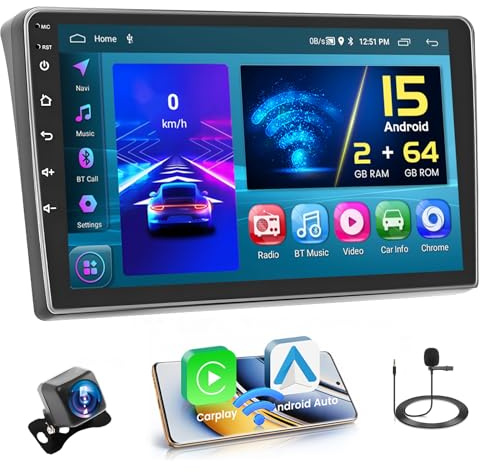 Hikity Autoradio per Ducato 3/Peugeot Boxer 2/Citroen Jumper 2 2011-2022 | 9 Radio Android 15 con Wireless CarPlay Android Auto e Bluetooth WiFi SWC Navi Telecamera di retromarcia