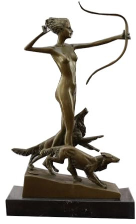 LONDAEE Escultura de cobre para caza, diosa de bronce, adorno para el hogar