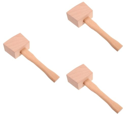 OUNONA 3pcs Wood Mallets for Woodworking Heavy Duty Wooden Hammer Mallet Hand Tool
