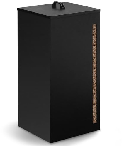 IDMarket - Réservoir à granulés 30 kg Noir Rangement à pellets 35 x 35 x 53,5 cm