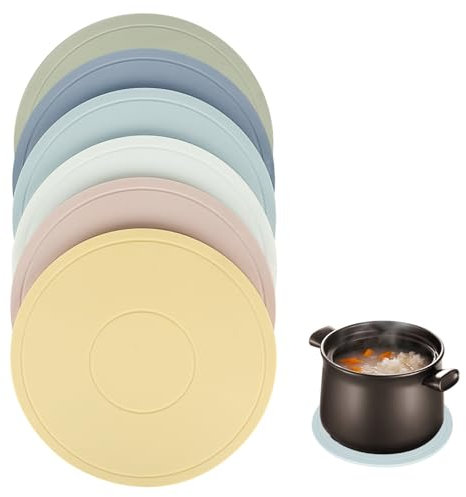 RUCUDIM Silikon Topfuntersetzer Hitzebeständig, 6er-Set Modernes Design Küchenhelfer Set, Untersetzer Topf,Silikon Untersetzer, Multifunktion Silikonmatte Küche