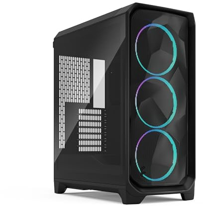 Fractal Design Meshify 3 Black RGB TG Light Tint - Gaming Computer-Gehäuse – Facetten-Mesh-Front – DREI RGB Momentum 14 Lüfter enthalten - E-ATX/ATX/mATX Unterstützung