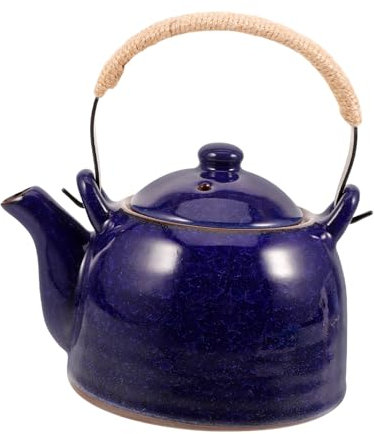 COLLBATH Teiera in Ceramica Vintage Bollitore Da Tè in Porcellana Riutilizzabile Bollitore Per Acqua Con Manico Decorazione Da Tè Da Tavolo