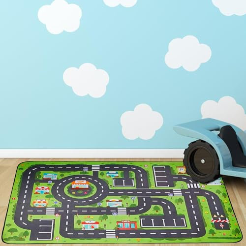 Alfombra de Juego para Niños y Bebés, 120 x 80 cm, de Terciopelo para Dormitorio, Habitación Infantil y Película