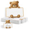 BETESSIN 50 Hojas Tarjeta Mesa Baby Shower, Tarjeta de Nombre de Oso para Fiesta de Bautizo Niños Nacimiento Baby Shower, Tarjeta Plegable de Lugar Asiento Fiesta Cumpleaños Niños Recién Nacidos