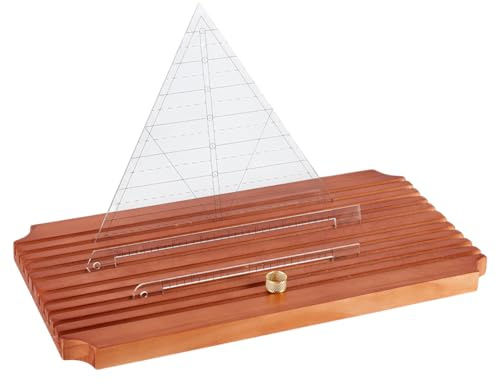 BENECREAT Quilting-Linealständer aus Holz mit 10 Schlitzen, 37.95x19.9cm Organizer Quilting-Linealhalter Quilting-Linealgestell für Lineal-Organizer Home-Office-Schreibtischständer