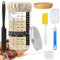 HZYIQ Sauerteig Starter Set, 650ml Sauerteig Glas mit Holzdeckel, Aluminiumabdeckl, Gummiband, Thermometerpapier, Silikon-Spatel, Stoffhut, Sauerteig Gärglas und Zubehör für Brotbacken, Fermentieren