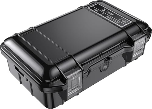 PELI M60 Micro Case - Caja pequeña de protección Superior para Equipos valiosos y Herramientas compactas; Resistente al Agua, al Polvo y a los Golpes; Volumen 2 litros; Color: Negro