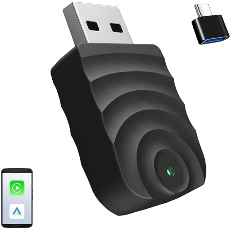 Sunweyer S21 Adaptador Wireless CarPlay y Android Auto – Solo para Coches con CarPlay por Cable | Conexión automática | Actualizaciones OTA (S21)