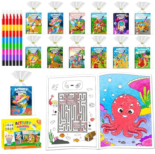 Aannanl 12 Libro Colorear Niños y Crayones de Colores de 8 Colores,Regalos Cumpleaños Niños Colegio 2 3 4 5 Años,Detalles Cumpleaños,Lembrancas de Aniversario Criança (12)