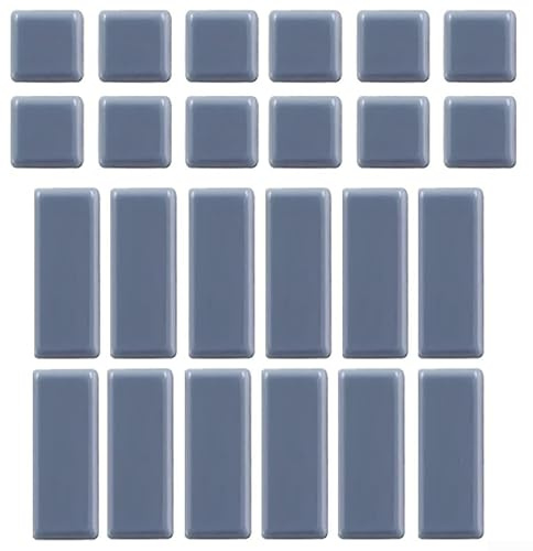 Set di 24 feltrini per mobili con cuscinetti quadrati e rettangolari, che forniscono una protezione affidabile del pavimento e un facile scorrimento su superfici in legno duro, laminato, piastrelle e